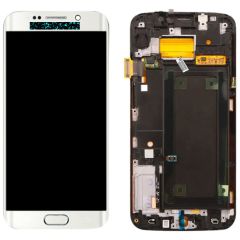Samsung Galaxy S6 Edge SM-G925 Lcd Ekran Dokunmatik Çıtalı Beyaz