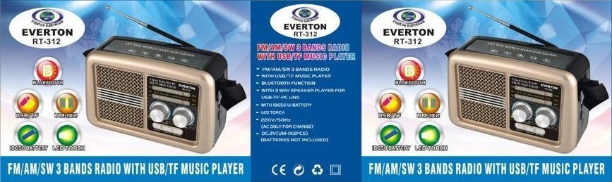 Everton RT-312 Usb ve Kart Girişli Bluetoothlu Radyo