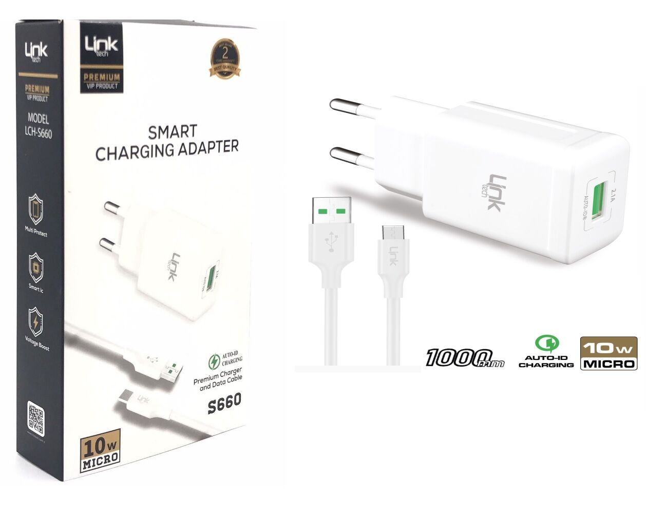 Linktech S660 Premium Micro USB Otomatik Akıllı Şarj Aleti