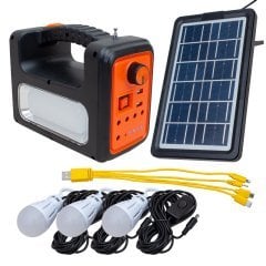 Everton RT-902 Solar Panelli 3 Ampullü USB-MP3-Radyo Destekli Solar Işıldak Fener