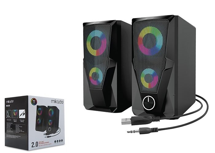 Mikado MD-336 2.0 6 Watt RGB Ledli Siyah Multimedia USB Speaker