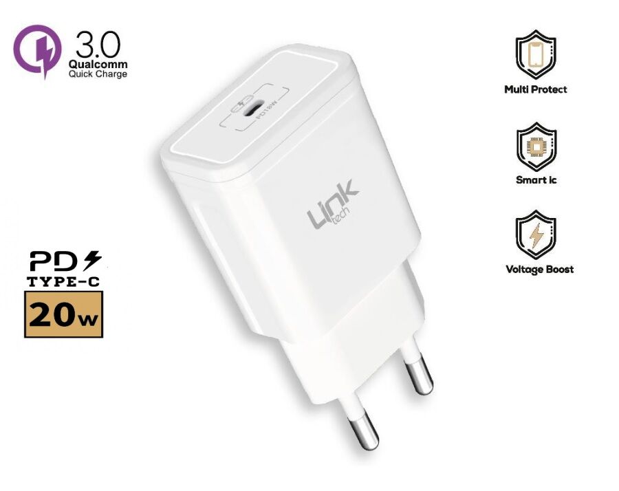 Linktech S-667 Premium 20W USB-C Akıllı Şarj Başlığı