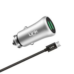 Linktech M-581 Metal Micro USB Araç Şarj Aleti