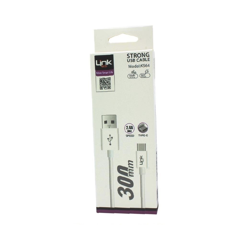 Linktech K564 Strong Type-C 300 mm Şarj/Senkronizasyon Kablosu