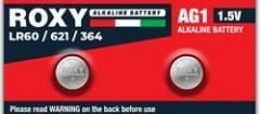 Roxy AG1 LR60 LR621 364 Alkalin Düğme Pil 1,5 Volt 10`lu paket