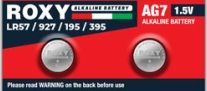 Roxy AG7 LR57 LR927 195 395 Alkalin Düğme Pil 1,5 Volt 10`lu Paket