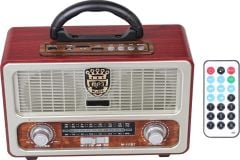 M-111BT USB SD Destekli Kumandalı Şarjlı Bluetooth Nostaljik Radyo