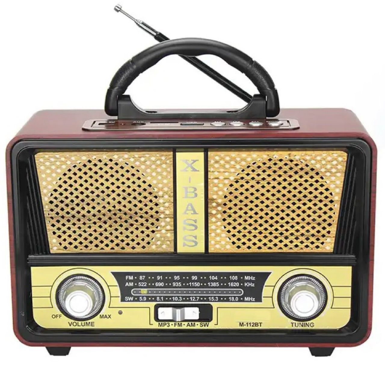 Roxy M-112BT USB SD Destekli Kumandalı Şarjlı Bluetooth Nostaljik Radyo