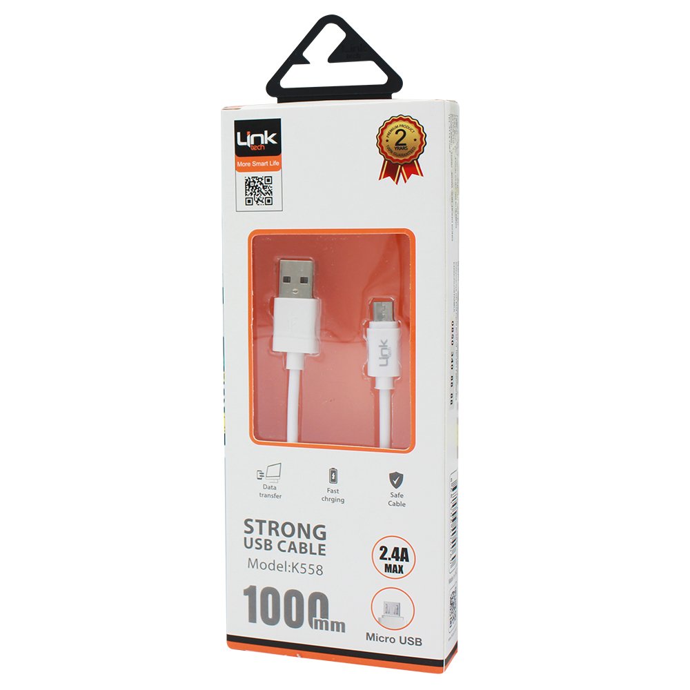 Linktech K-558 Strong Micro USB 2.4A 1000mm Şarj Kablosu