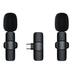 K9 Kablosuz 2'li Yaka Mikrofonu Mini Taşınabilir Mikrofon Type-C