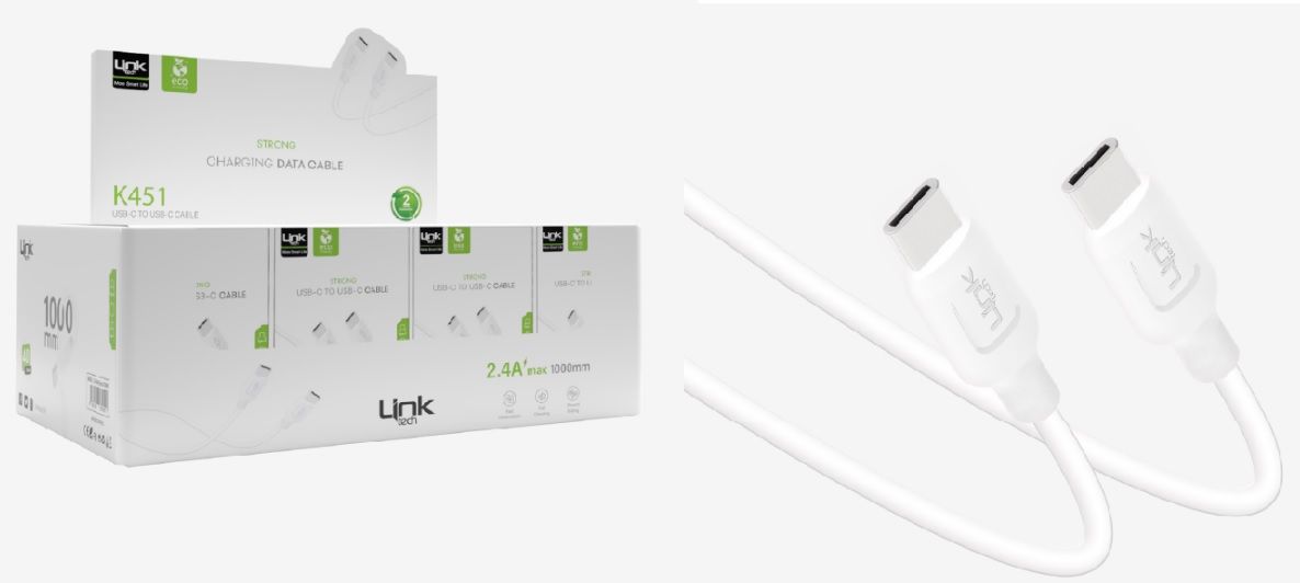 LinkTech K451 Strong 1m 60W Type-C Çevre Dostu Şarj Kablosu