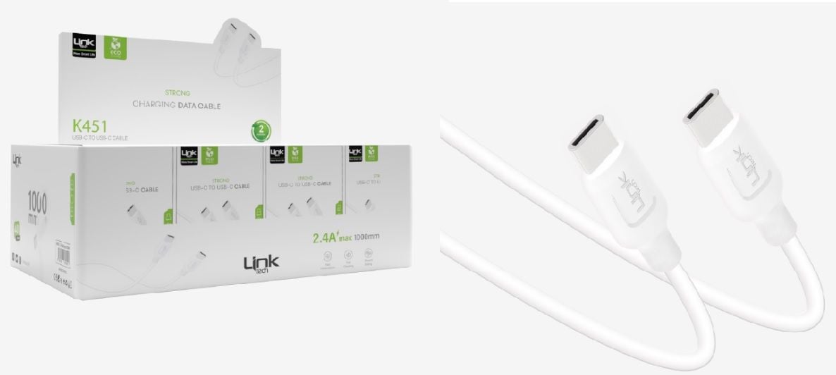 LinkTech K451 Strong 1m 60W Type-C Çevre Dostu Şarj Kablosu