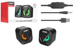 Snopy Sn-83u Siyah Usb 2.0 Rgb Işıklı Gaming 1+1 Mini Hoparlör