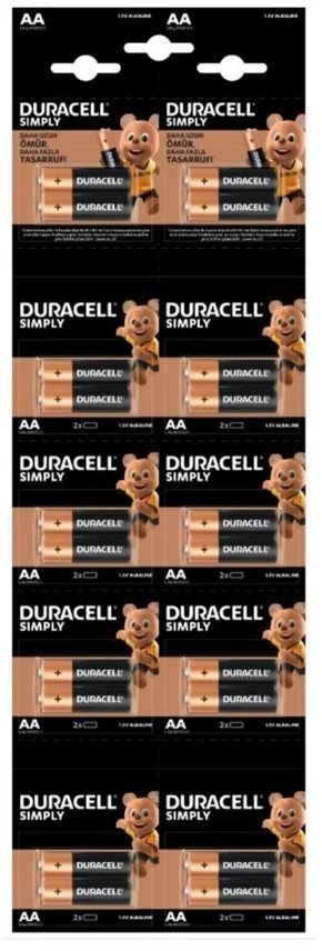 Duracell AA Kalem Pil 20'li Kartela