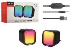 Snopy SN-87U 2.0 Rgb Işıklı 2WX2CH Siyah USB Gaming Mini Hoparlör