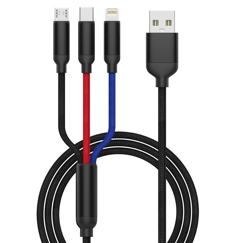 Torima U35 3A 3in1 (Micro-Type-C-Lightning) 1.2 M Hızlı Şarj ve Data Kablosu