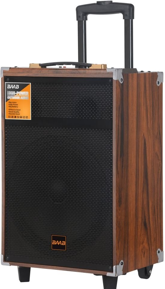 RXY-B-Q12 40 Watt ( 12 INCH ) + TWEETER Kablosuz Mikrofonlu Kumandalı FM / BT / USB ve TF Kart Girişli Ahşap Kasa Anfili Hoparlör