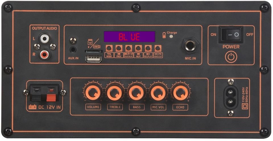 RXY-B-Q12 40 Watt ( 12 INCH ) + TWEETER Kablosuz Mikrofonlu Kumandalı FM / BT / USB ve TF Kart Girişli Ahşap Kasa Anfili Hoparlör