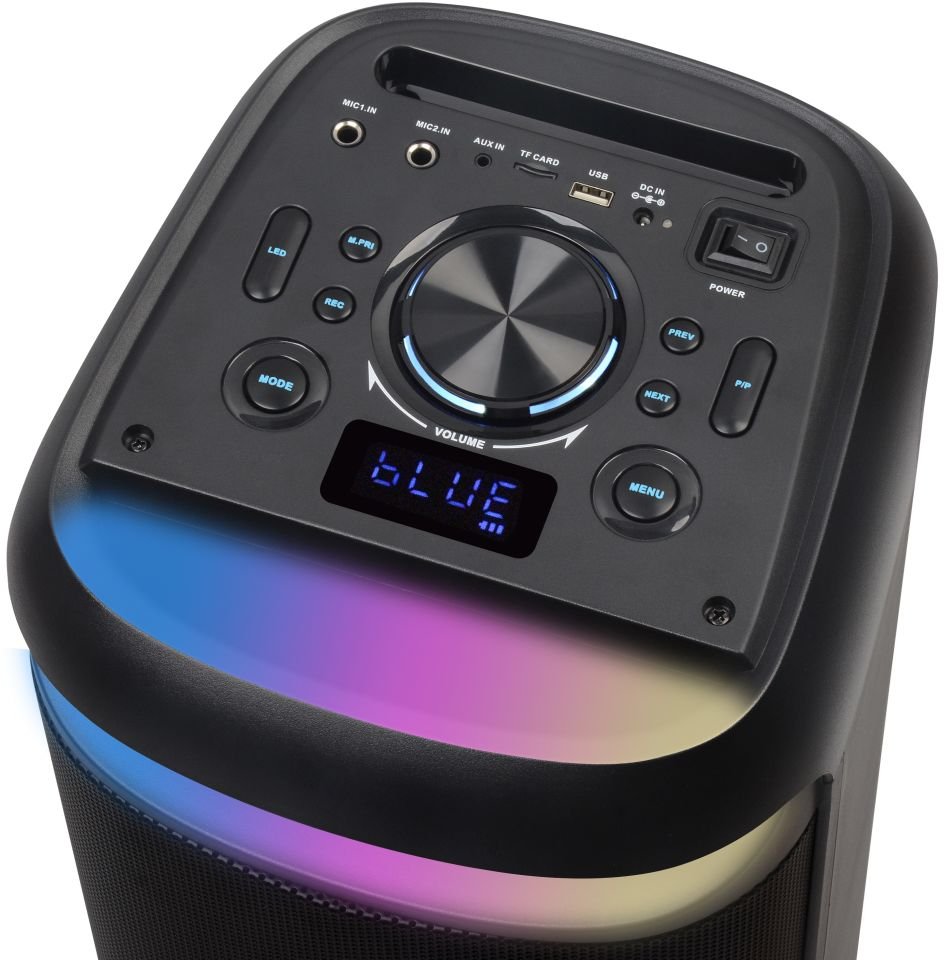 RXY-NDR-1806 40 Watt ( 6,5 INCH ) + 2 COIL TWEETER Kablosuz Mikrofonlu Kumandalı Led Panel FM / BT / USB ve TF Kart Girişli Anfili Hoparlör
