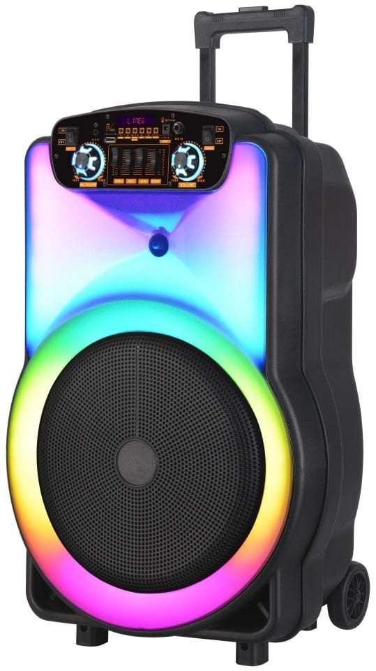 RXY-NDR-Y12 Full Ledli  40 Watt ( 12 INCH ) Kablosuz Mikrofonlu Kumandalı FM / BT / USB ve TF Kart Girişli Anfili Hoparlör