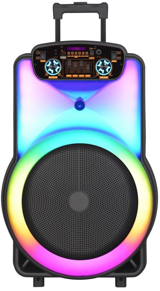 RXY-NDR-Y12 Full Ledli  40 Watt ( 12 INCH ) Kablosuz Mikrofonlu Kumandalı FM / BT / USB ve TF Kart Girişli Anfili Hoparlör