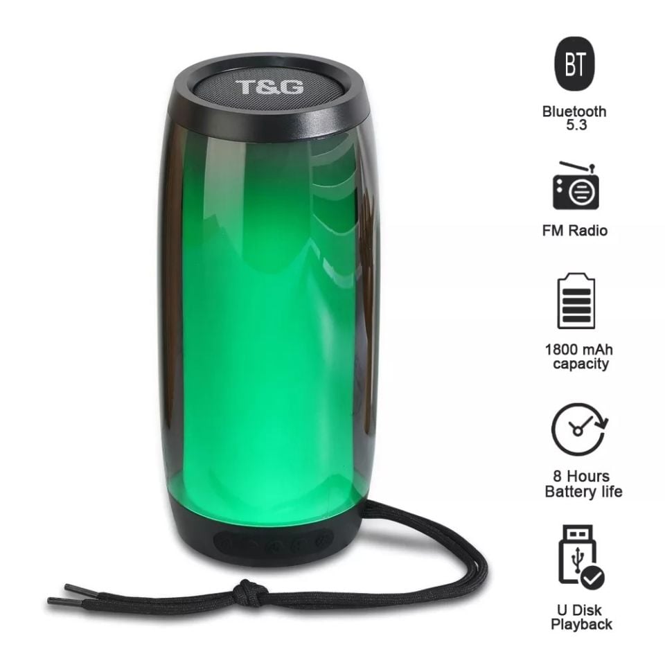 RXY-TG-335 Usb Sd Kart Girişli Fm Radyolu Bluetoothlu Ledli Müzik kutusu Hoparlör