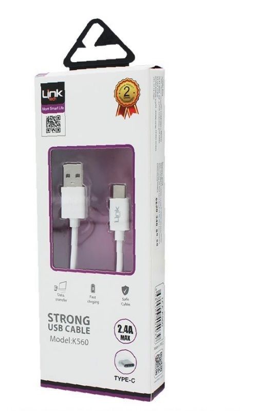 Linktech K-560 Type-C 2.4A 1000mm Şarj/Senkronizasyon Kablosu
