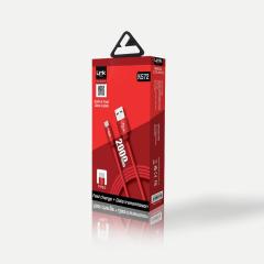 Linktech K-572 Safe TYPE-C Metal Başlıklı 2000mm Şarj Kablosu