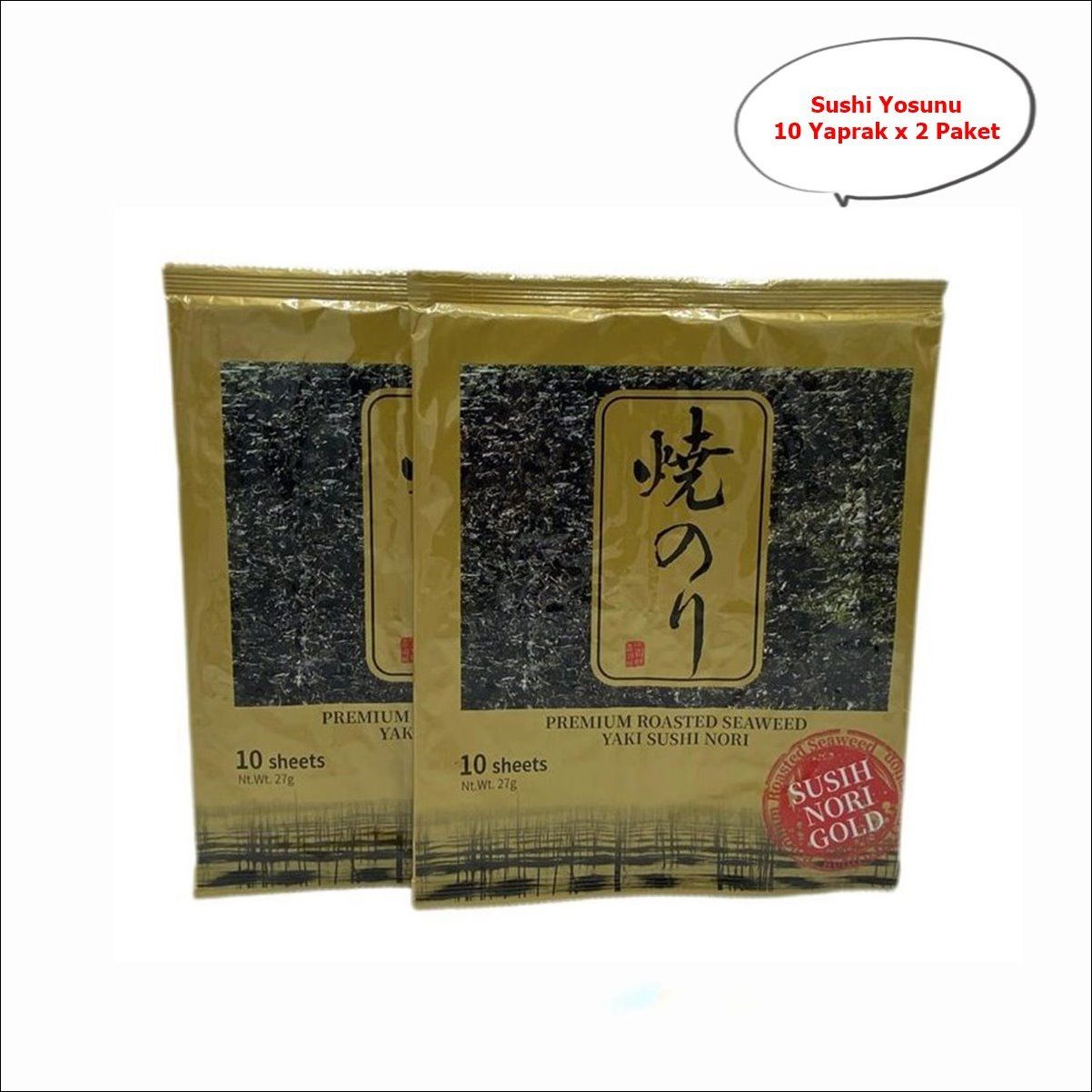 Seafood Sushi Yosunu Yaki Sushi Nori Gold Premium 10 Yaprak X 2 Paket