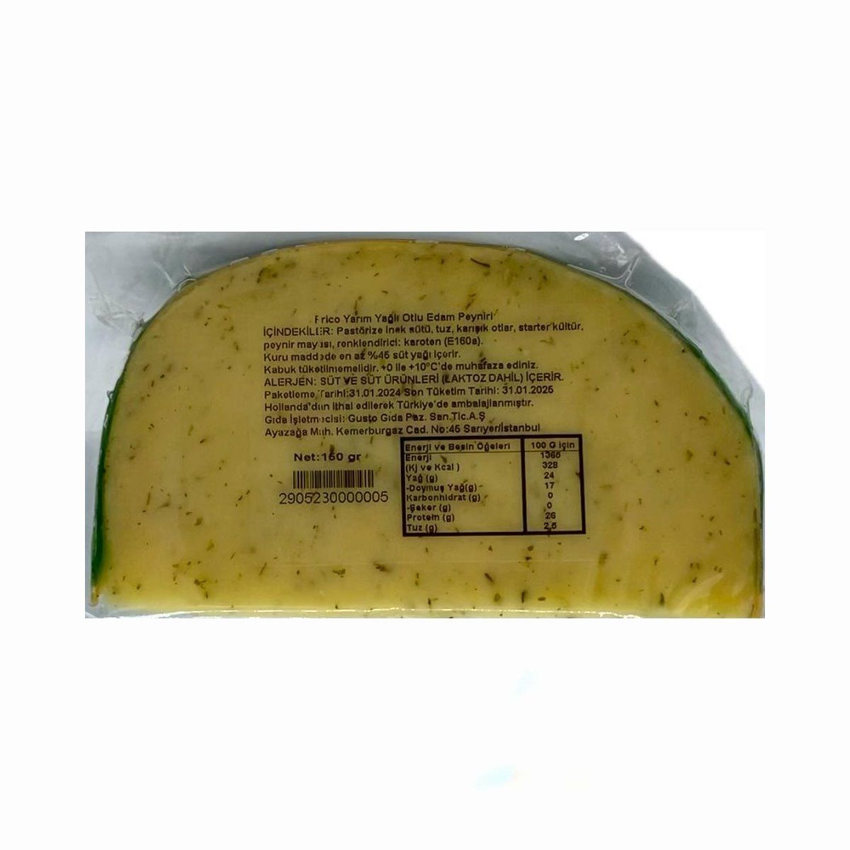 Frico Edam Peyniri Otlu Ortalama 150 Gr.