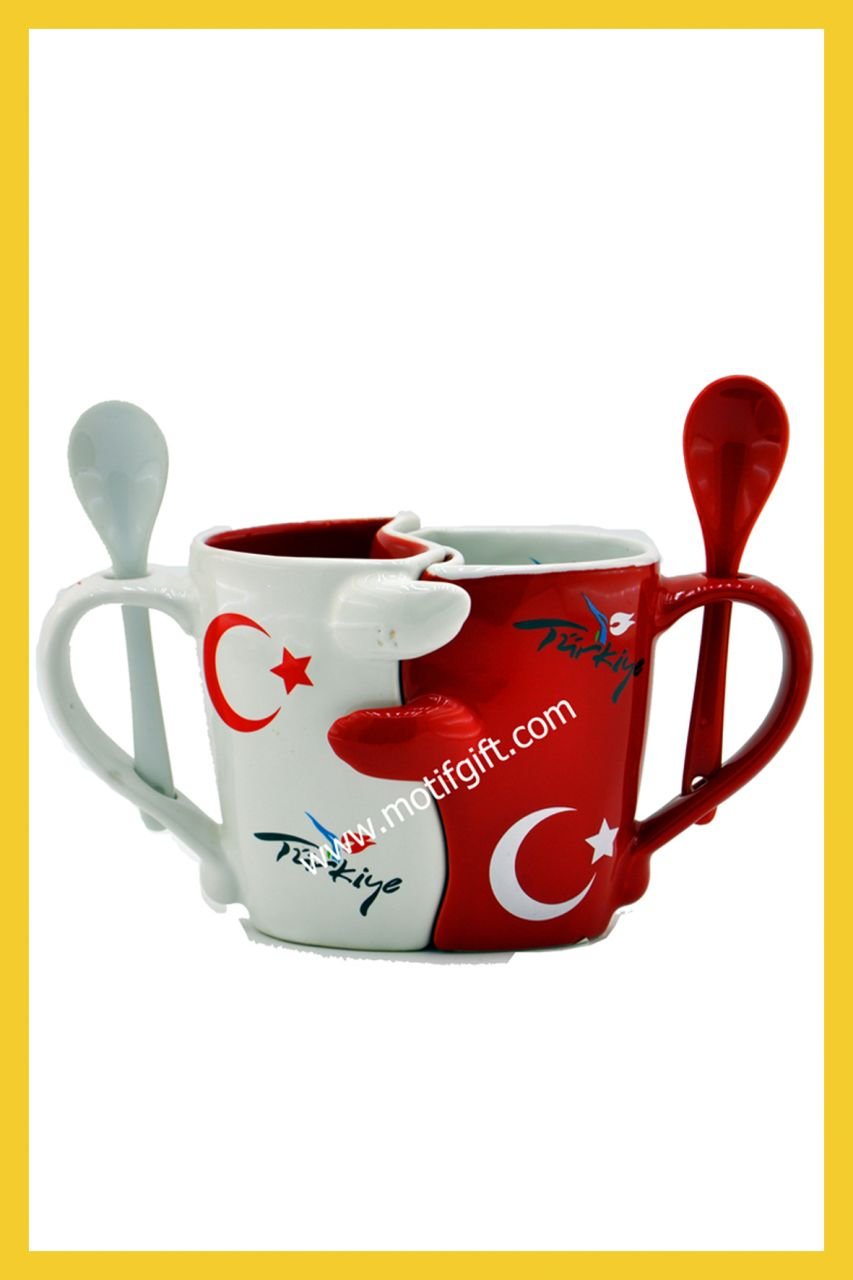 İkili Kaşıklı Kupa Türk Bayrağı