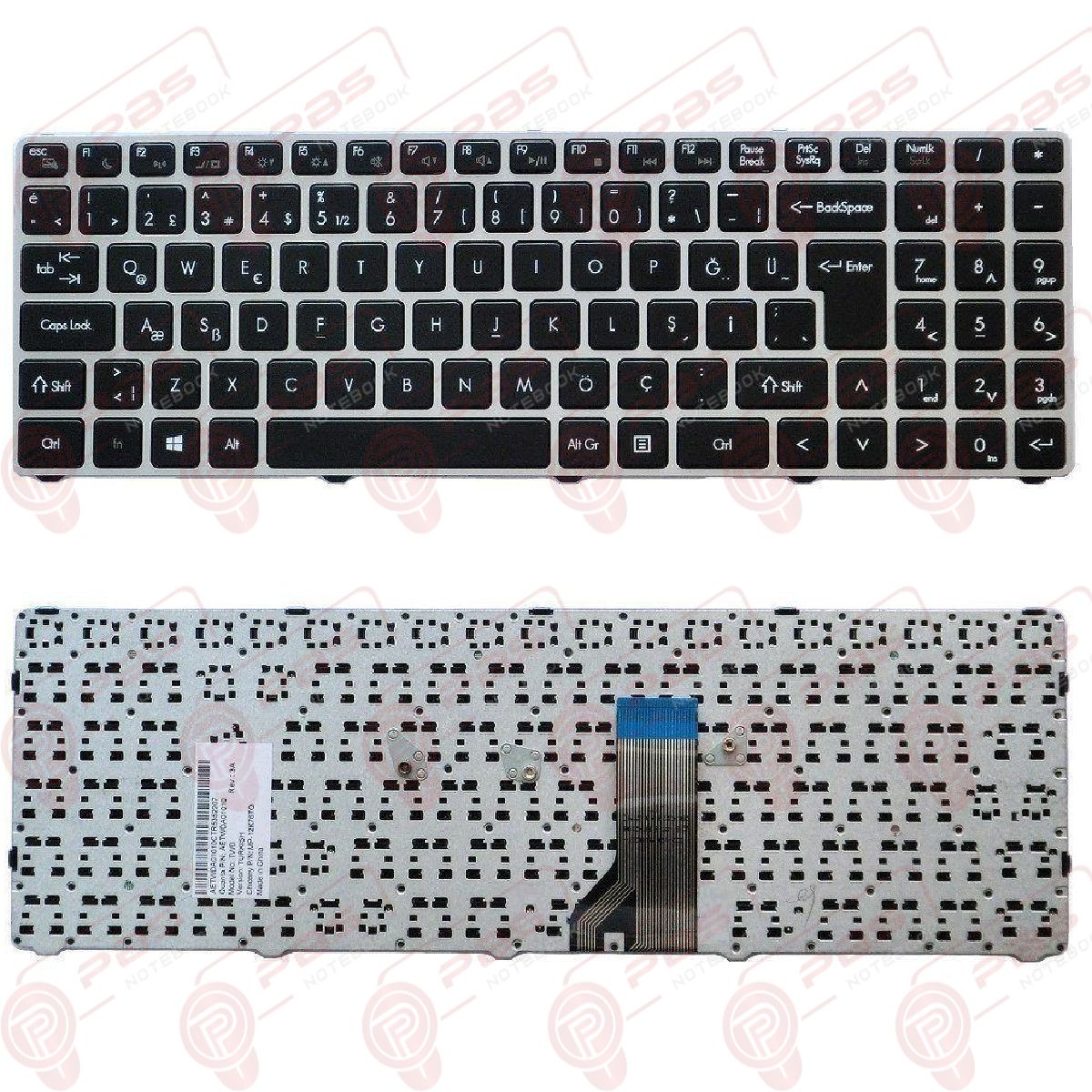 Exper Ultranote Q5V-320, Q5V-531, Q5V-730 Klavye Tuş Takımı Siyah Renk Türkçe Q