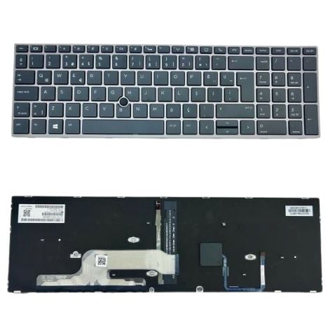 Hp ZBook 15 G5, 4QH45ES 4QH47ES 6TW68ES Uyumlu Klavye Tuş Takımı Tuş Seti Led Işıklı Siyah Türkçe