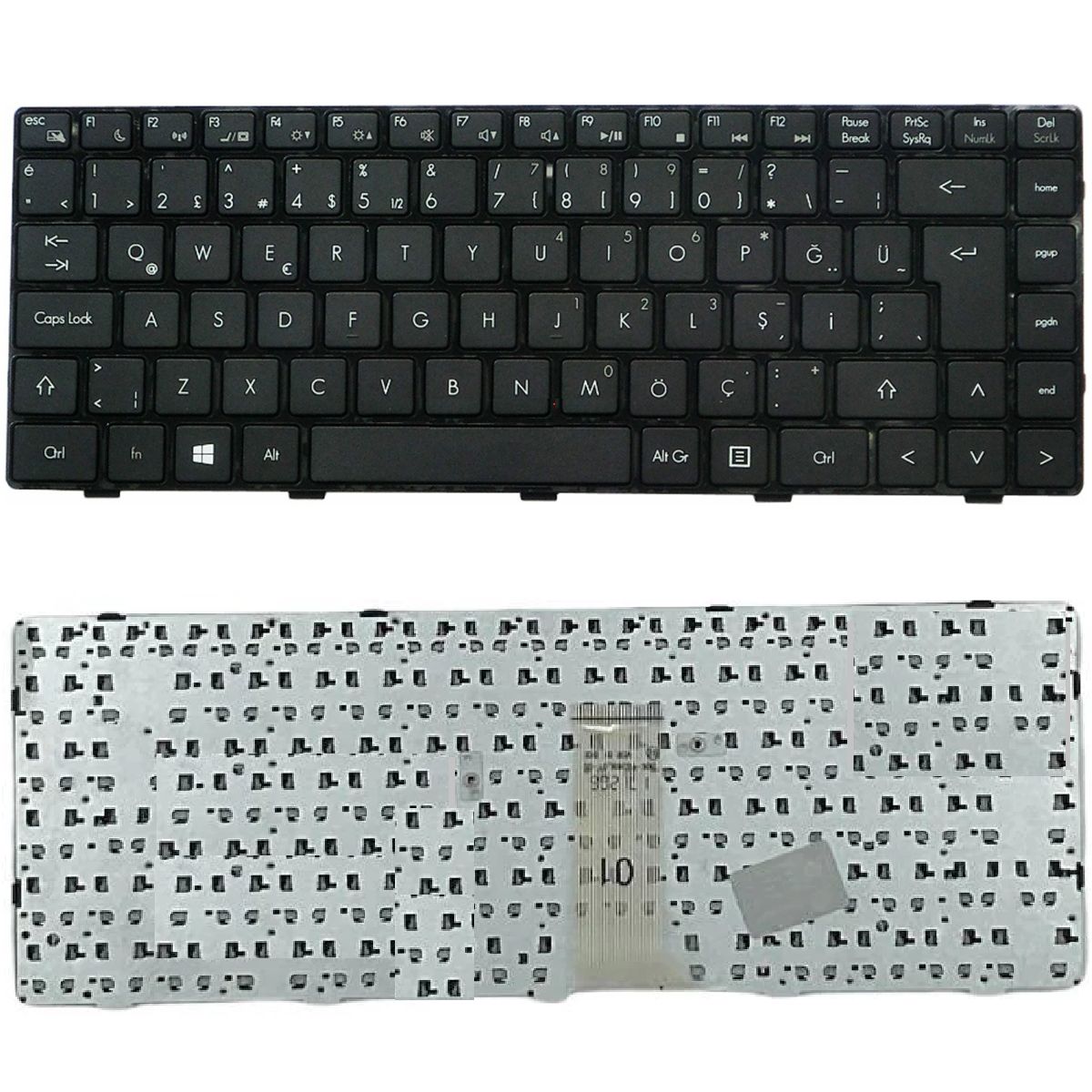 Grundig V136346AK4, V136346AS8, V136346AS1 Klavye Tuş Takımı Tuş Seti Siyah Türkçe