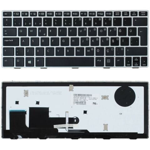 Hp Elitebook 810 G1, 810 G2, 810 G3 Uyumlu Klavye Tuş Takımı Tuş Seti Led Işıklı Gri Türkçe
