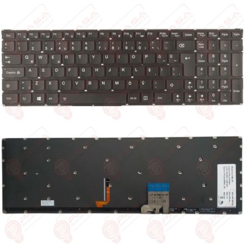 Lenovo 20349, 20378, 20411, 20413 Klavye Led Işıklı Siyah TR