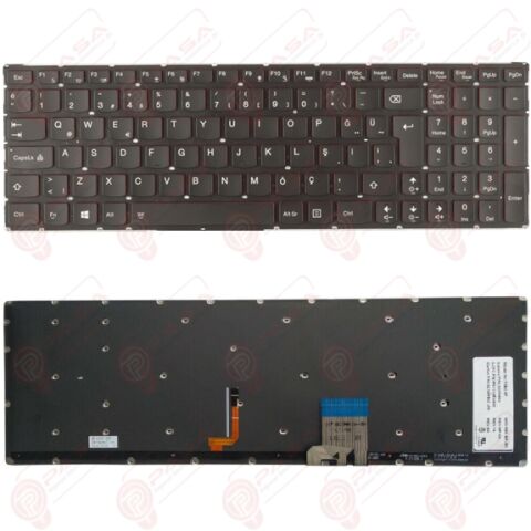 Lenovo Y70-70, Y7070, 20350, 20415, 80DU Klavye Işıklı Siyah TR