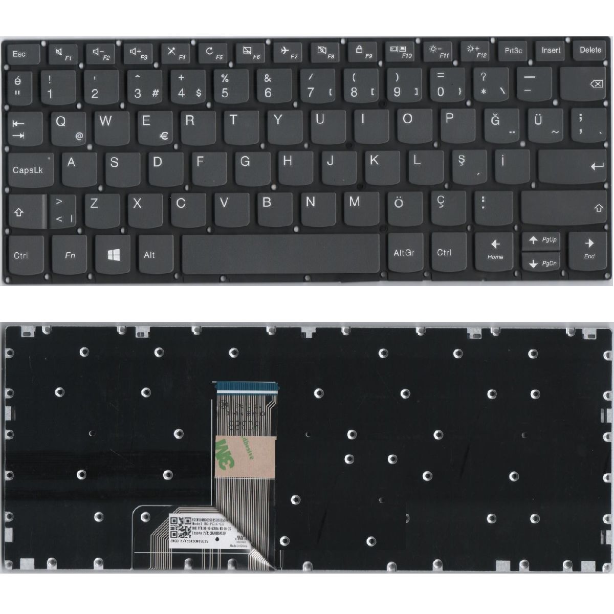 Lenovo ideaPad Yoga 330-11IGM, 81A6 Klavye Gri TR
