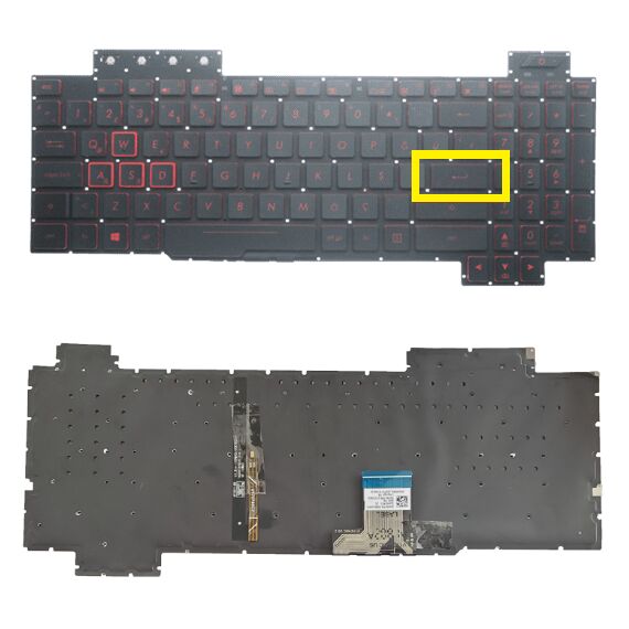 Asus FX505GM-AL323 Klavye Tuş Takımı Işıklı Türkçe