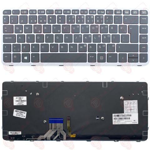 Hp EliteBook Folio 1040 G2 Klavye Tuş Takımı Tuş Seti Led Işıklı Gri Türkçe