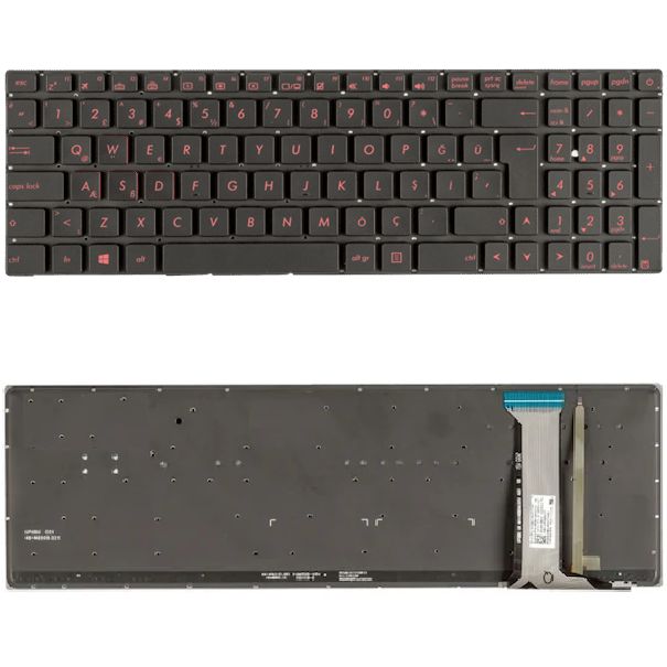 Asus G551JQ, G551JW, G551JX, G551VW, G551ZU Klavye Kırmızı Tuş Takımı Tuş Seti Işıklı Türkçe
