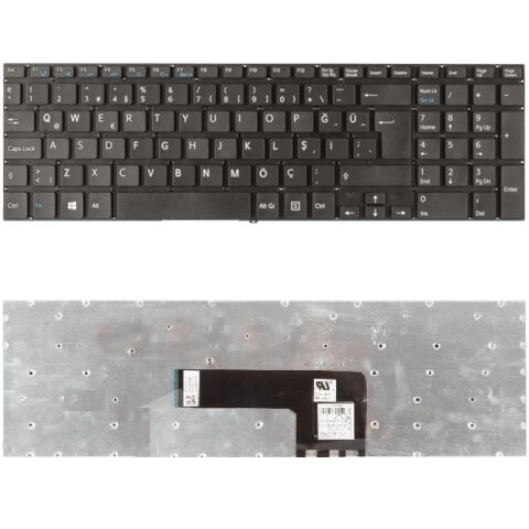 Sony MP-12Q26TQ-9201, NSK-SN0BQ, SCNR105C1 Klavye Tuş Takımı Tuş Seti Q Siyah Türkçe