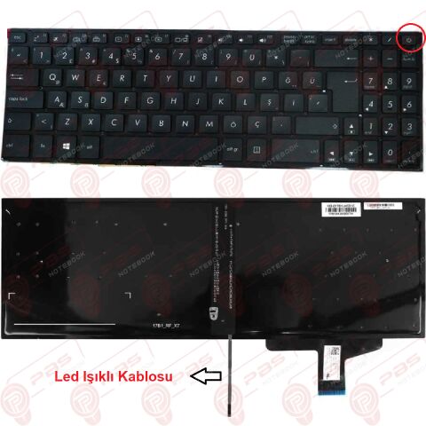 Asus N580VD-DM160T, N580VD-DM425T, N580VD-DM516T Klavye Tuş Takımı Tuş Seti Led Işıklı Siyah Türkçe