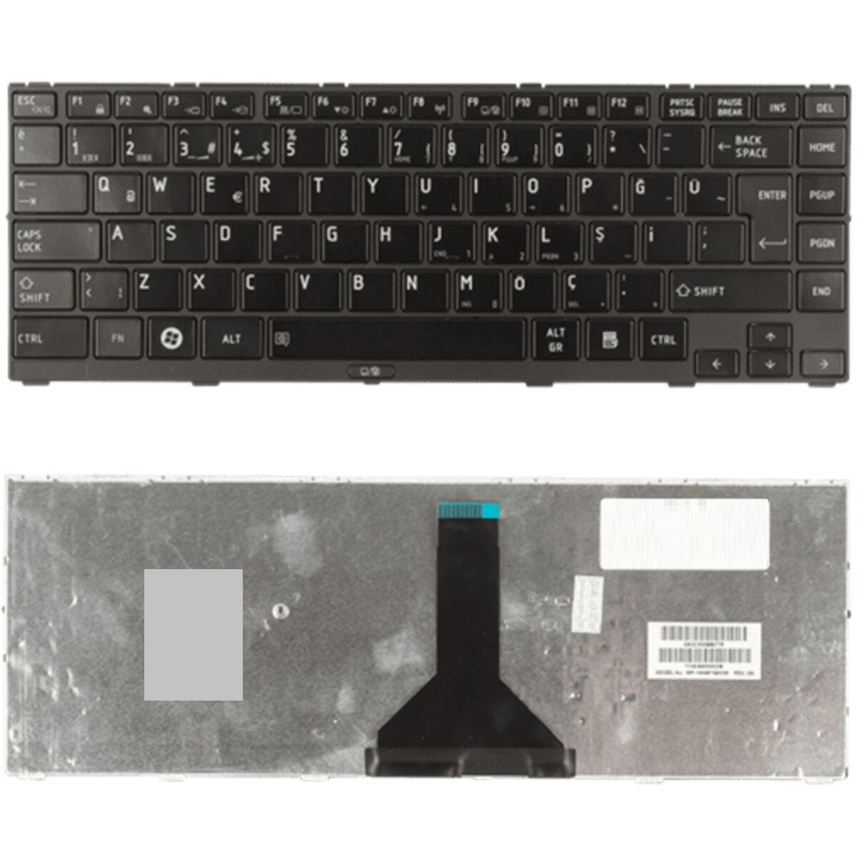 Toshiba Satellite R840, R840D, R845, R845D Uyumlu Klavye Tuş Takımı Tuş Seti Siyah Türkçe