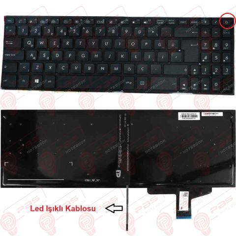 Asus NX580, NX580G, NX580GD Klavye Tuş Takımı Tuş Seti Led Işıklı Siyah Türkçe