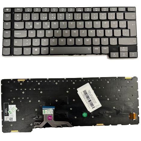 PD4Y-TR, SN20Q99679, V173320AK1-TR Uyumlu Klavye RGB Tuş Takımı Tuş Seti Led ışıklı Gri TR