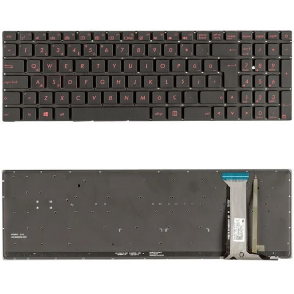 Asus GL552JX-DM085H, GL552NW-DM132T Klavye Kırmızı Tuş Takımı Tuş Seti Işıklı Türkçe