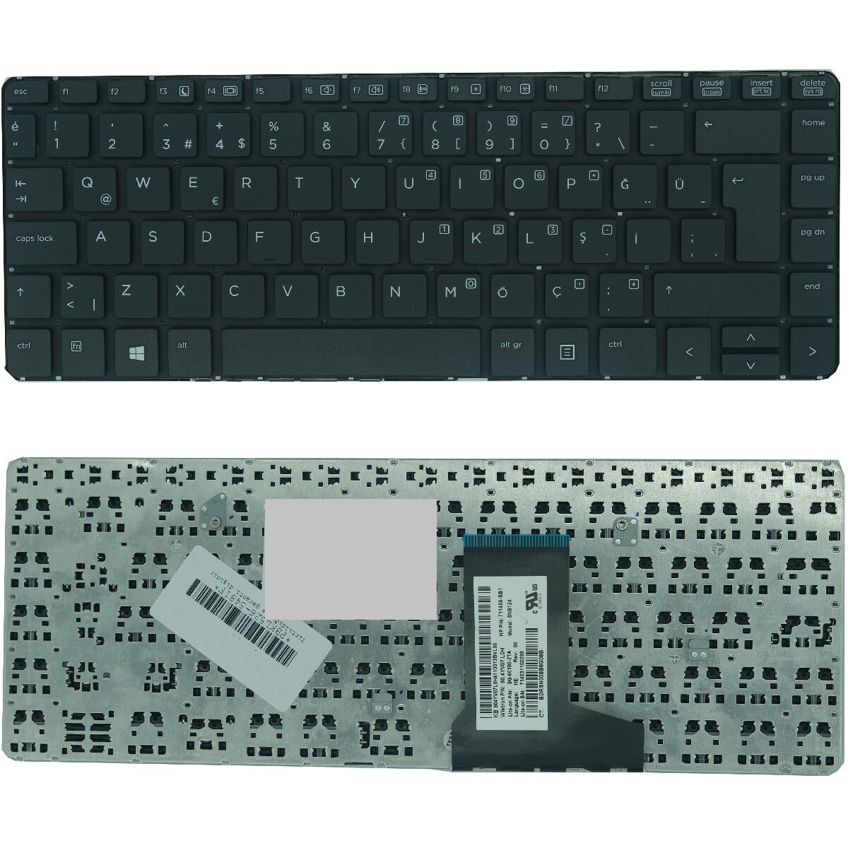 Hp SN8124, 90.4YV07.L01 Klavye Tuş Takımı Tuş Seti Siyah Türkçe