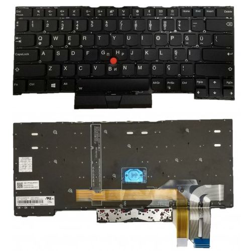 Lenovo ThinkPad T495s, 20QJ, 20QK Uyumlu Klavye Tuş Takımı Tuş Seti Led Işıklı Siyah Türkçe