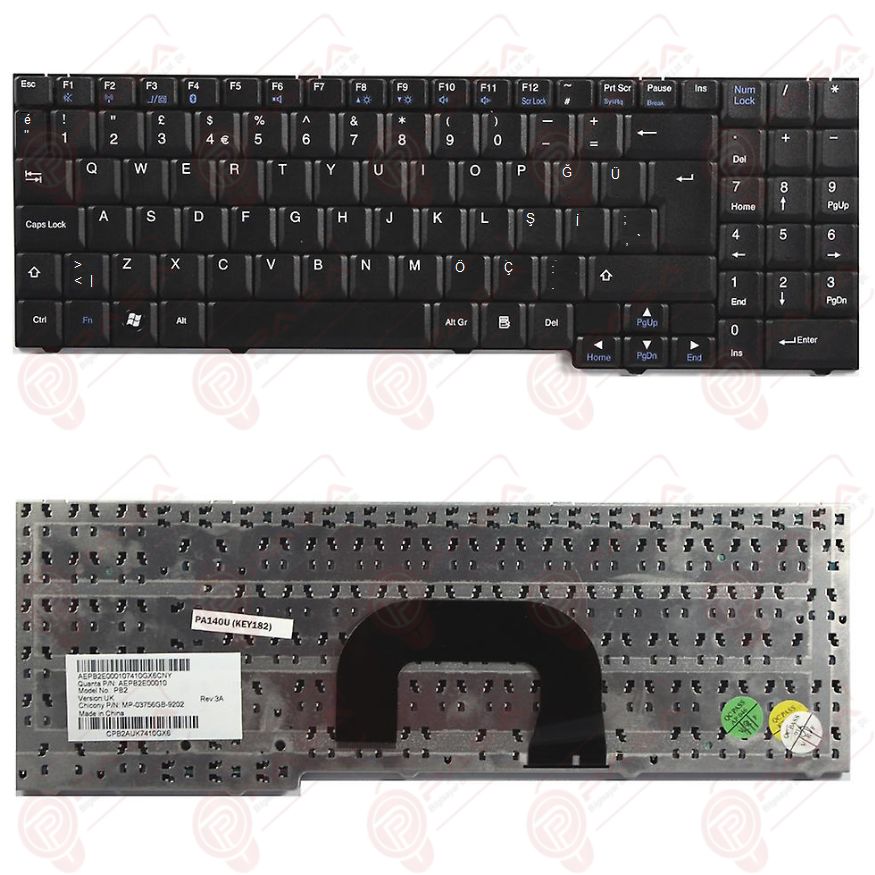 MP-03756GB-9202, MP-03756TQ-9204, MP-03756TQ-9202 Klavye Siyah TR